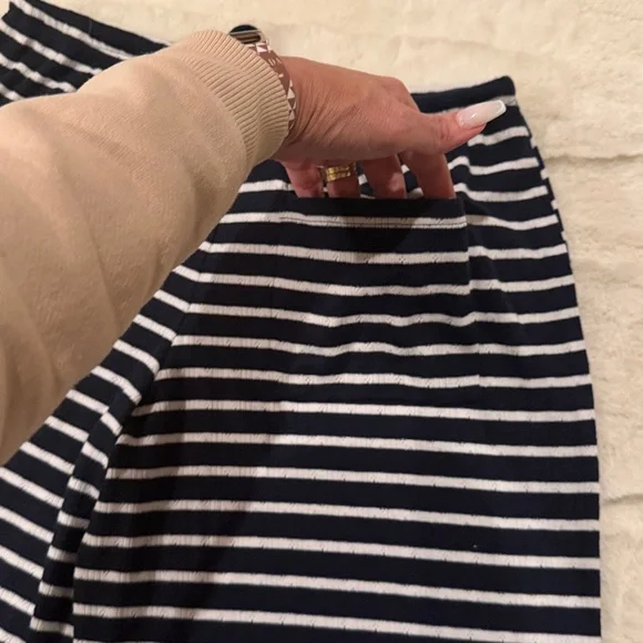 GARAGE Striped Navy and White Wide-Leg Pants - Picture 5 of 6